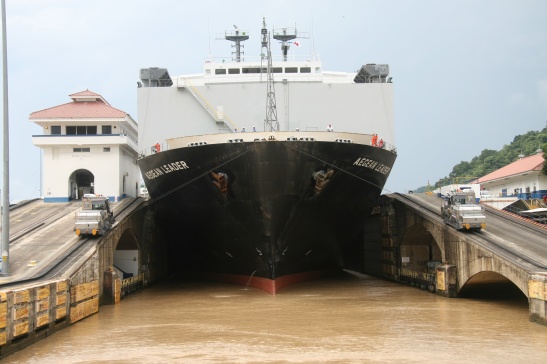 This perspective -- facing the wrong way into a chamber at the Pedro Miguel locks -- is not a view of the Panama Canal you get unless you know someone. I know someone. I took this photo in 2011 from the deck of my Dad's tugboat, Cacique.