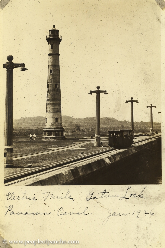 Electric mule, Gatun Locks, Panama Canal, Jan. 1926